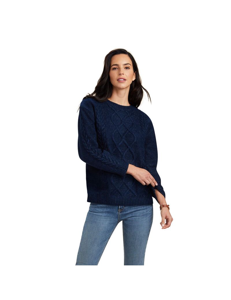 Suéteres Ariat Invierno Quarter Mujer Azul Marino | PQUZ16458