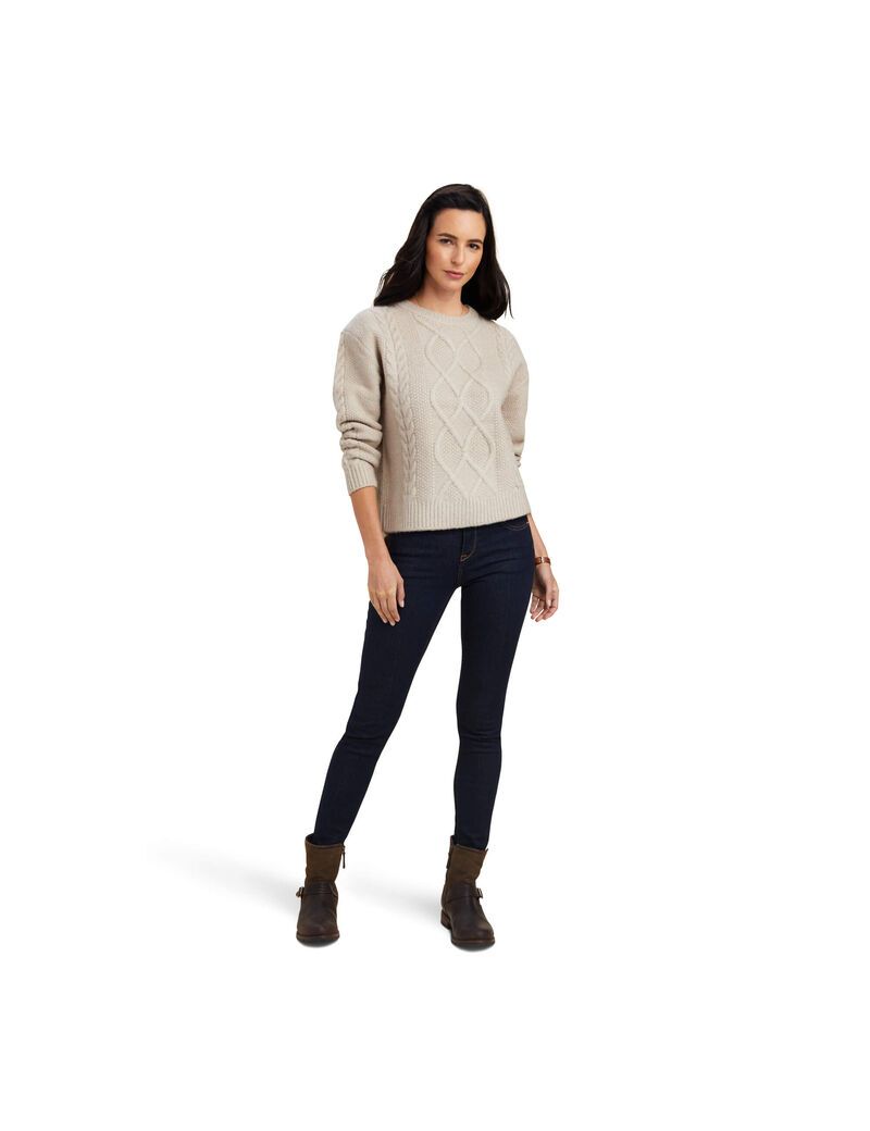 Suéteres Ariat Invierno Quarter Mujer Beige | WLTC58046