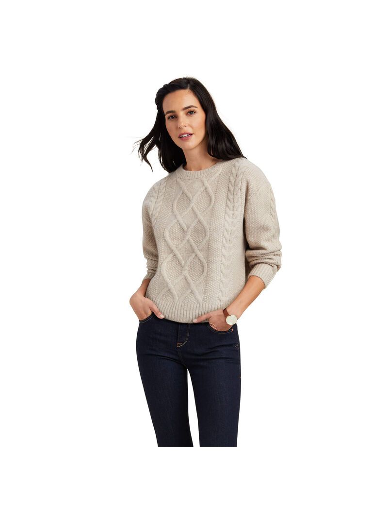 Suéteres Ariat Invierno Quarter Mujer Beige | WLTC58046