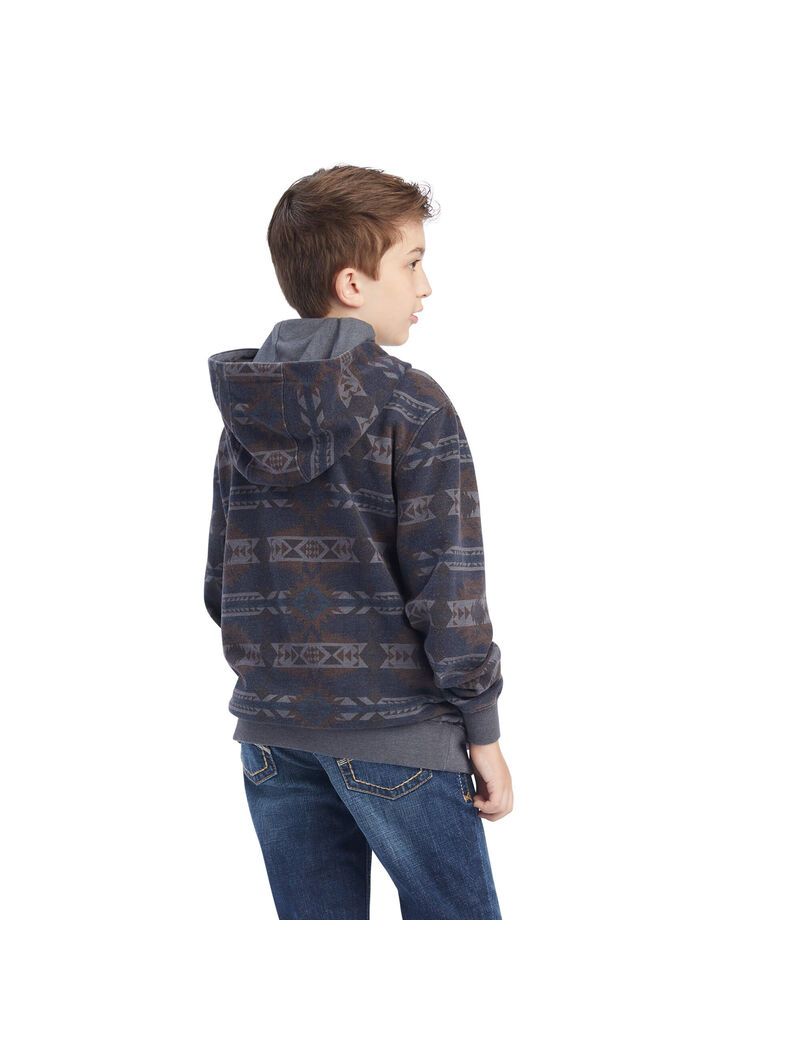 Suéteres Ariat Printed Overdyed Washed Niños Azules | DVMS20765