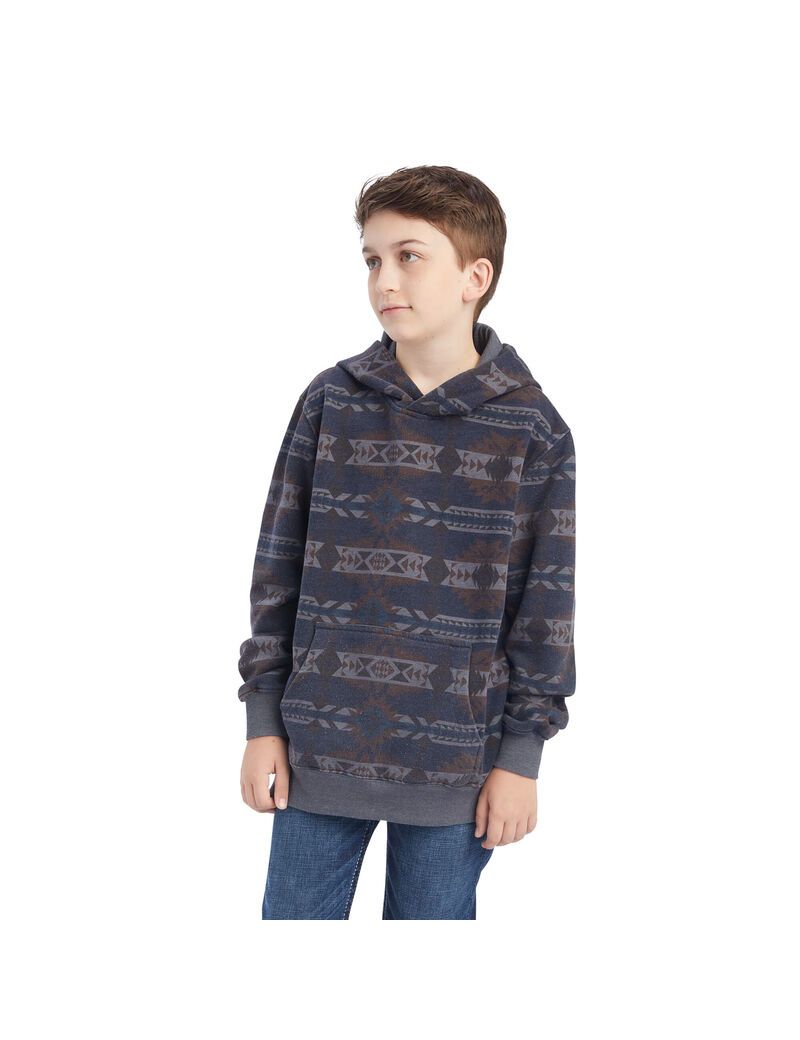 Suéteres Ariat Printed Overdyed Washed Niños Azules | DVMS20765