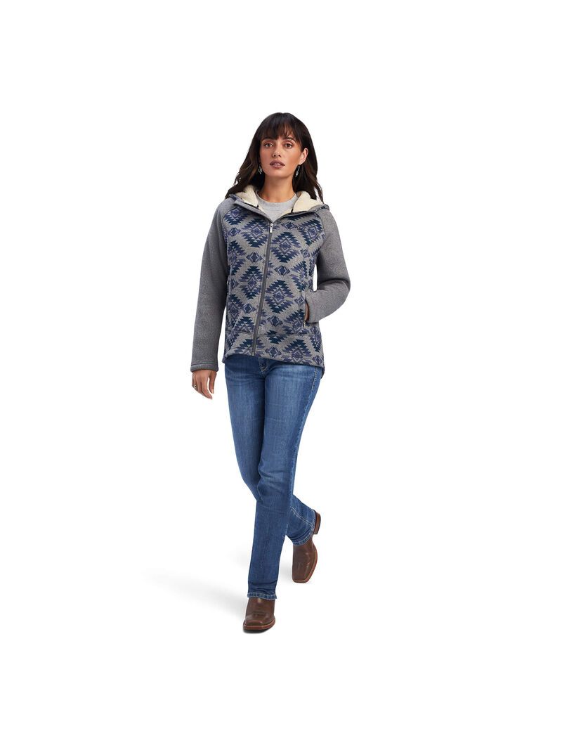 Suéteres Ariat REAL McCall Full Zip Mujer Gris | GIMK76048