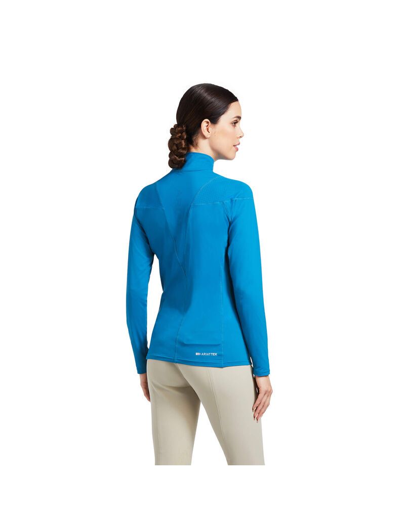 Tops Ariat Auburn 1/4 Zip Mujer Azules | HSCM54089