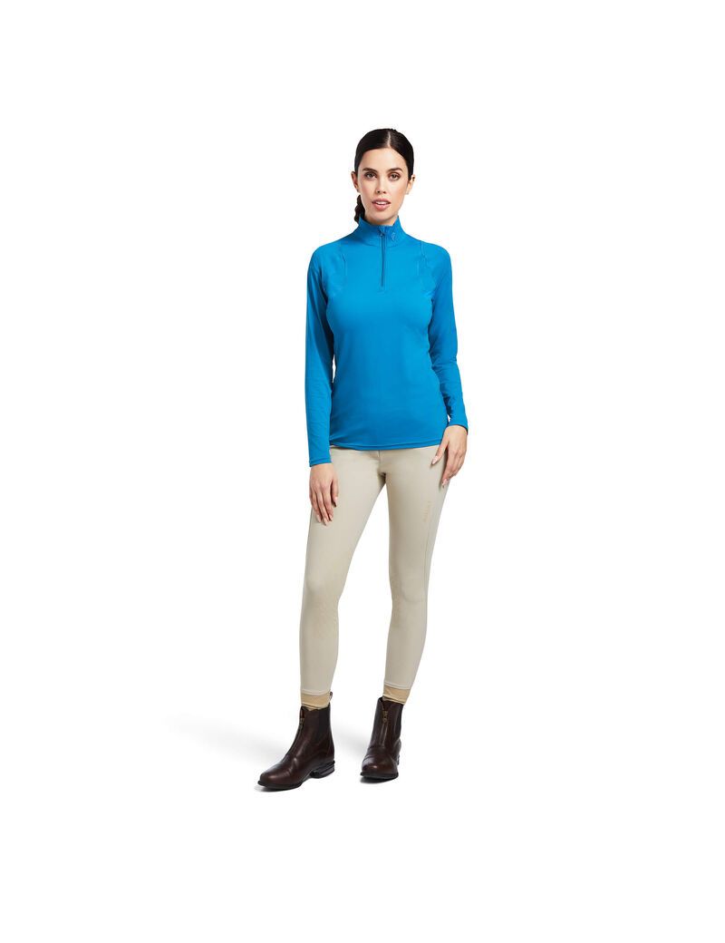 Tops Ariat Auburn 1/4 Zip Mujer Azules | HSCM54089