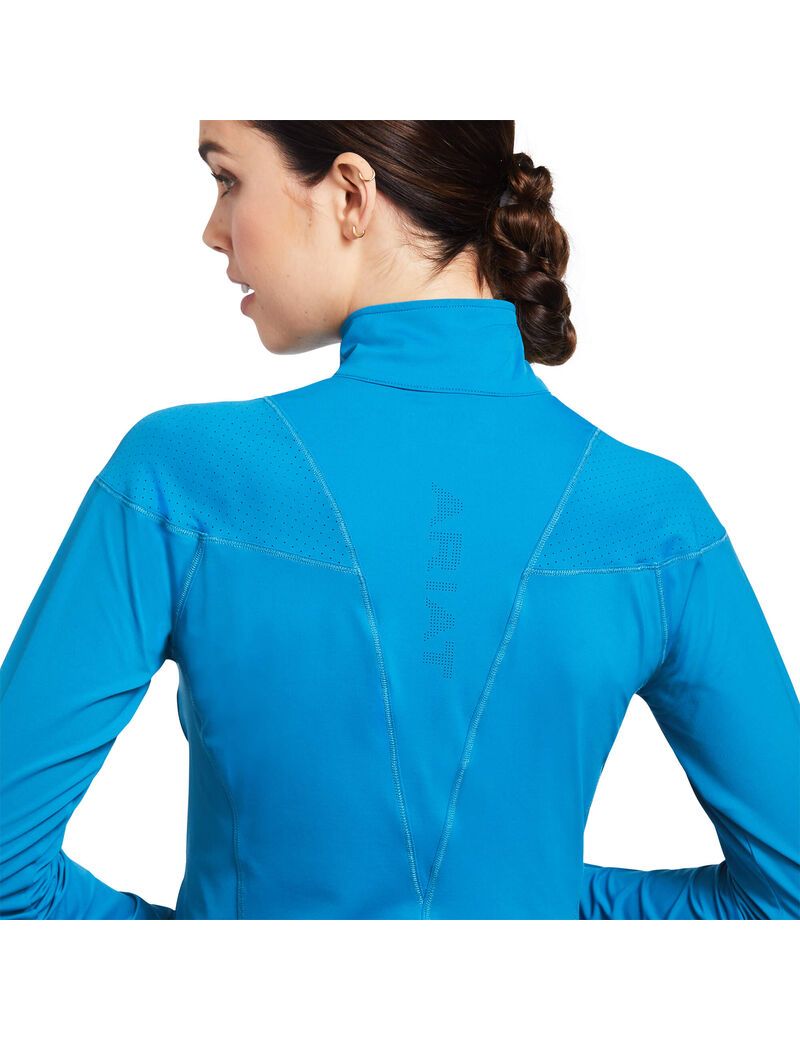 Tops Ariat Auburn 1/4 Zip Mujer Azules | HSCM54089