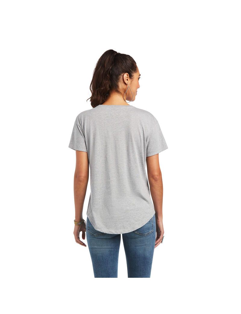 Tops Ariat Bandana Logo Mujer Gris | DYUJ15672