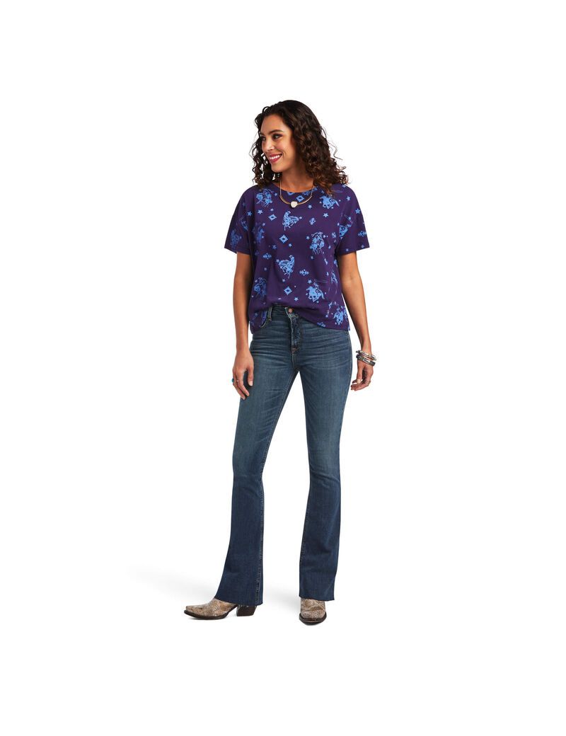 Tops Ariat Bluegrass Tee Mujer Multicolor | BWXU47125