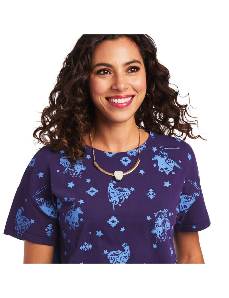 Tops Ariat Bluegrass Tee Mujer Multicolor | BWXU47125