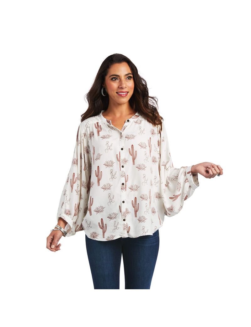 Tops Ariat Cactus Desert Mujer Multicolor | VBPH62830