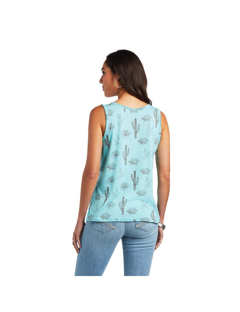 Tops Ariat Cactus Desert Tank Mujer Multicolor | JOVF32471