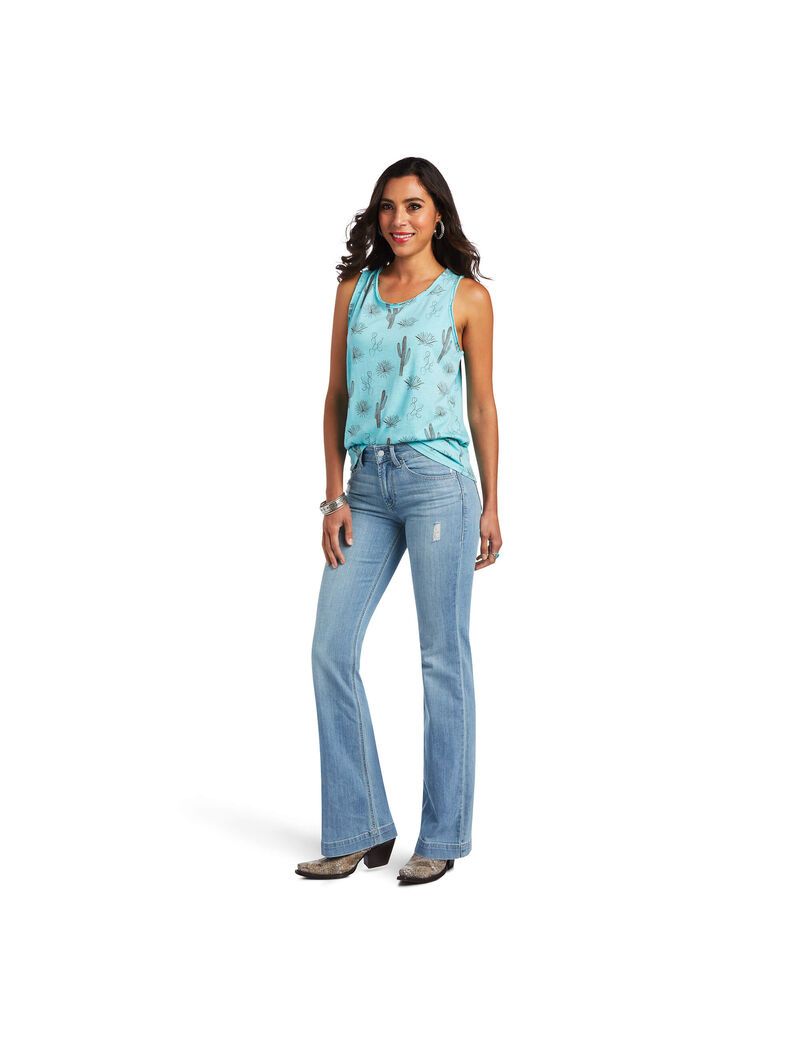 Tops Ariat Cactus Desert Tank Mujer Multicolor | JOVF32471