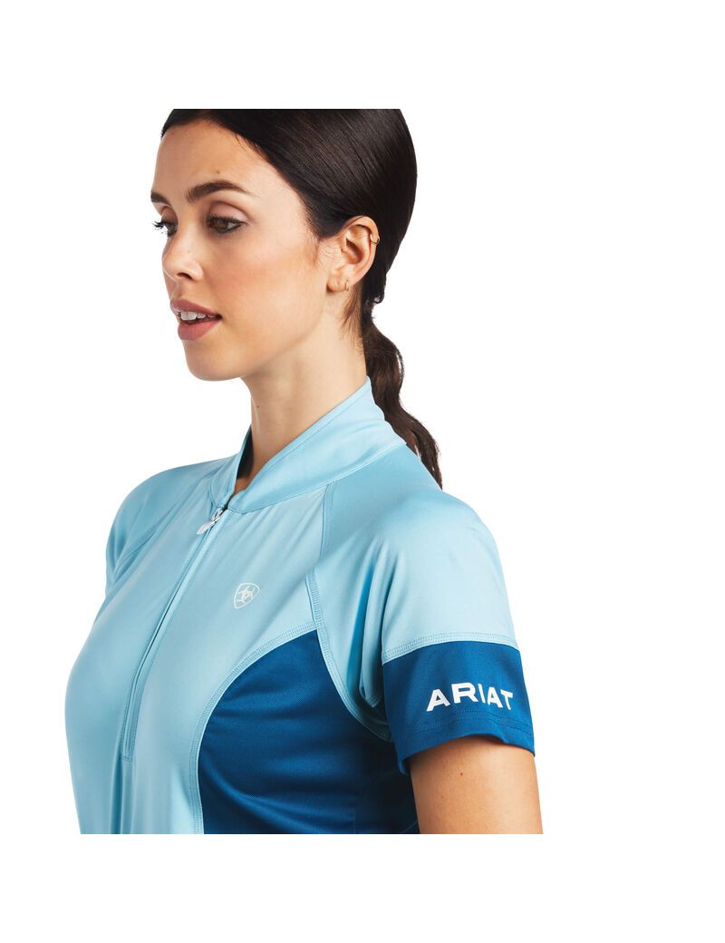 Tops Ariat Cambria Jersey 1/4 Zip Mujer Azules Azules | MNQR48093