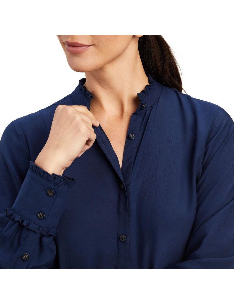 Tops Ariat Clarion Blouse Mujer Azul Marino | WRDX56374