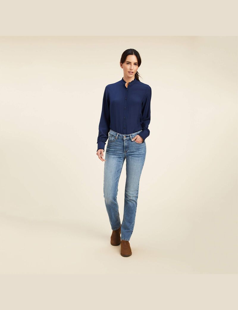 Tops Ariat Clarion Blouse Mujer Azul Marino | WRDX56374