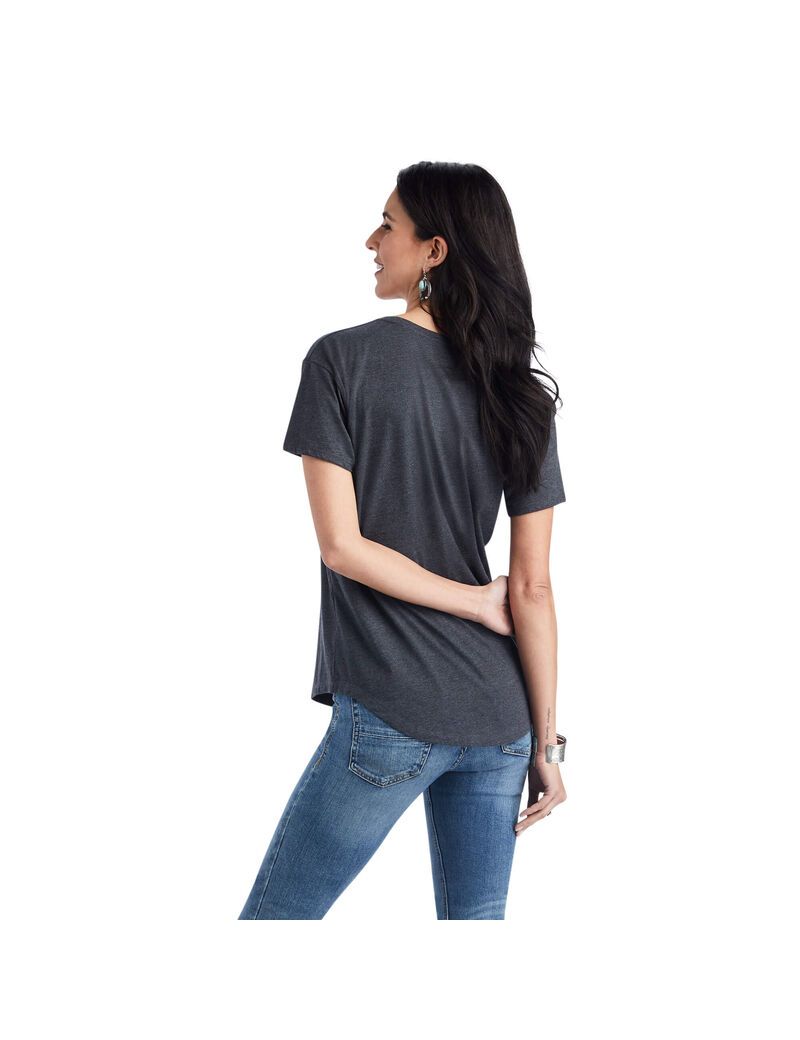 Tops Ariat Cow Gal Tee Mujer Gris | JKXR68245