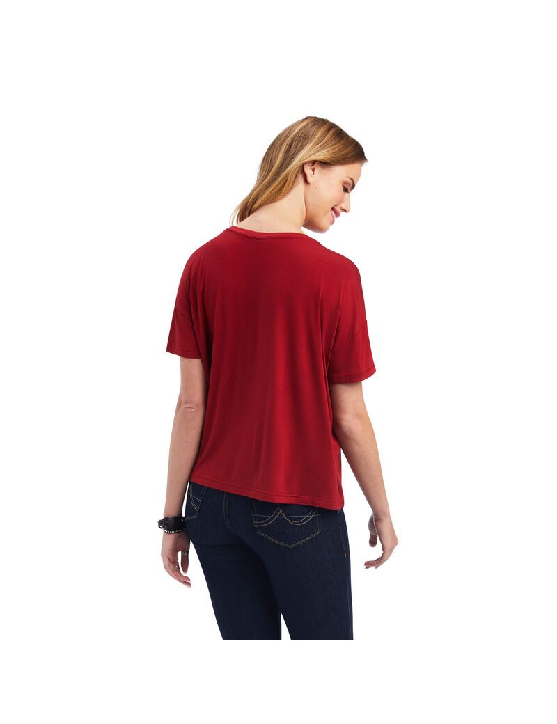 Tops Ariat Cowgirl Canyon Tee Mujer Naranjas Rosas | ADUK49801