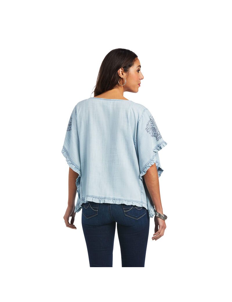 Tops Ariat Eden Mujer Azules Claro | ZUJC80761