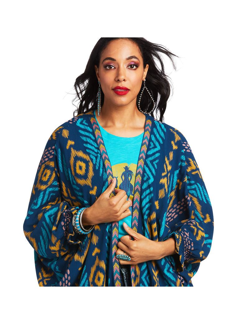 Tops Ariat Ella Kimono Wrap Mujer Multicolor | MZXW21794