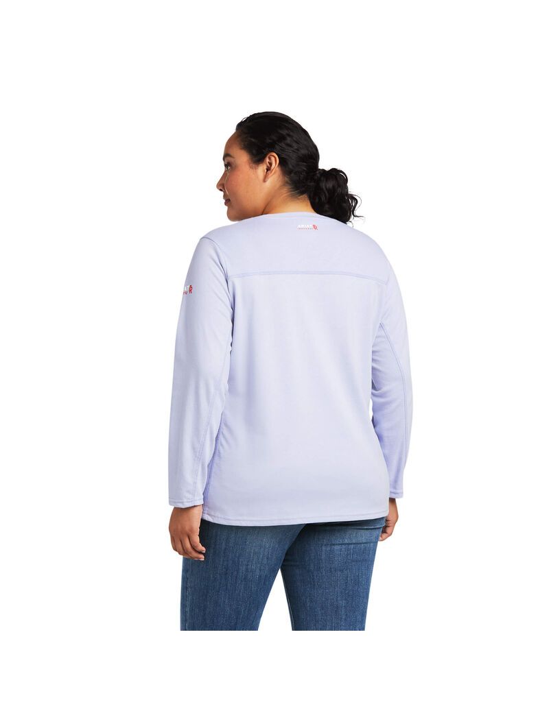 Tops Ariat FR AC Crew Mujer Lavanda | DTHS19037