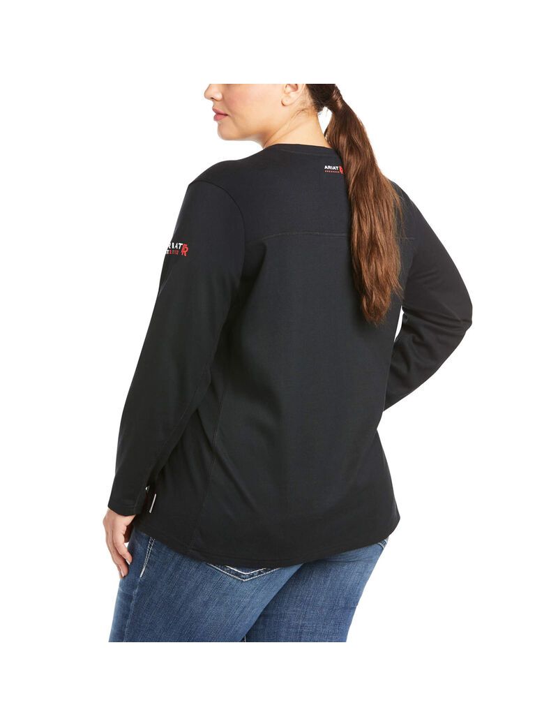 Tops Ariat FR AC Crew Mujer Negras | SKMG12794