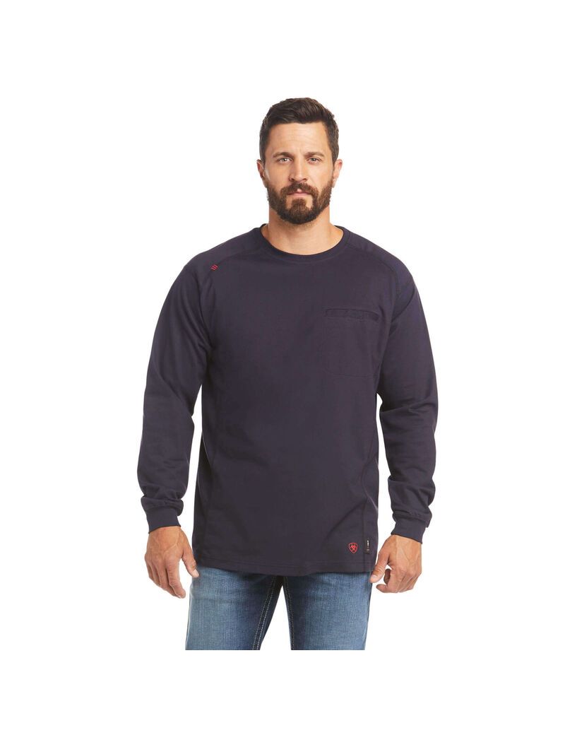 Tops Ariat FR Air Life on the Line Estampadas Hombre Azul Marino | KCAV03729