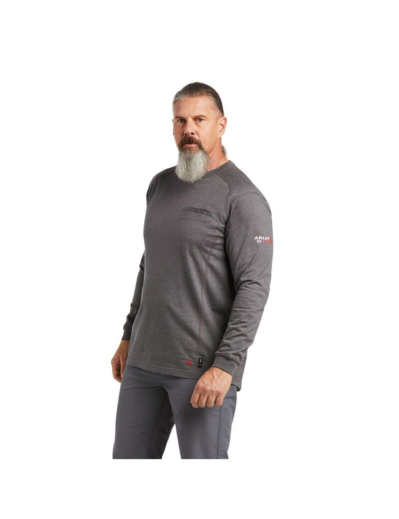 Tops Ariat FR Air Life on the Line Estampadas Hombre Gris | ZPED62345