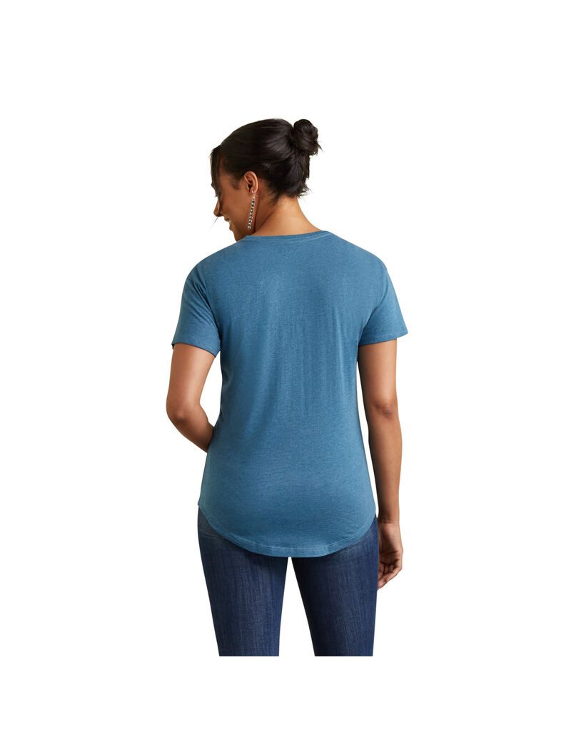 Tops Ariat Farm Life Mujer Gris Azules | HQRZ58104