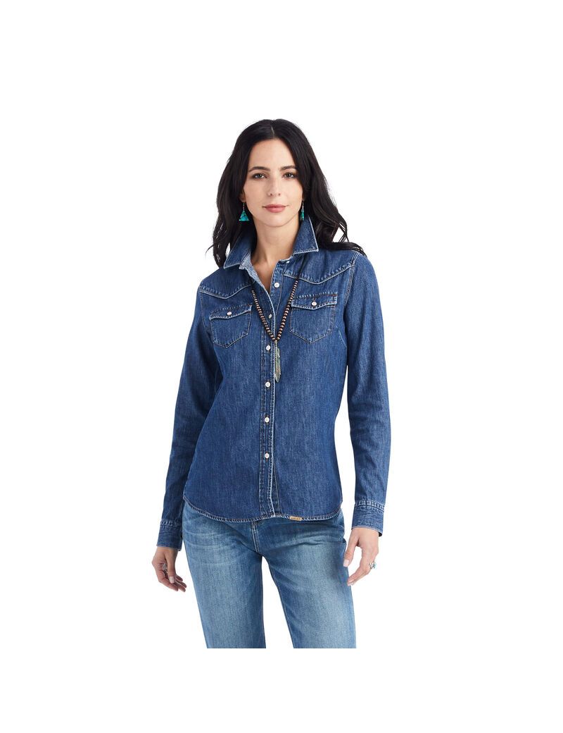 Tops Ariat Farriday Denim Mujer Multicolor | FVPB56417