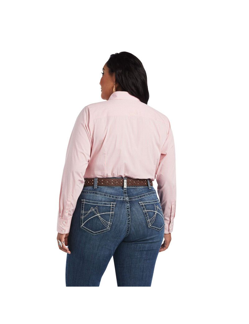 Tops Ariat Kirby Stretch Mujer Rosas Blancas | LDOJ86973