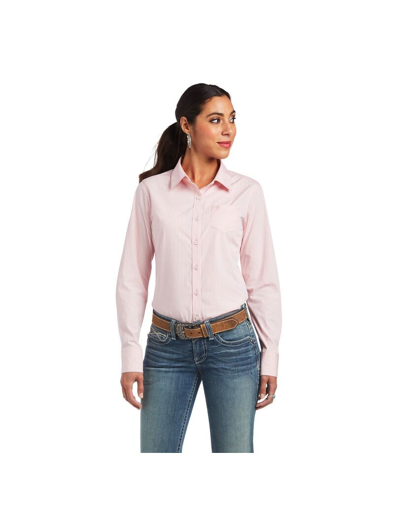 Tops Ariat Kirby Stretch Mujer Rosas Blancas | LDOJ86973