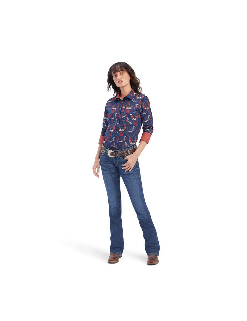 Tops Ariat Kirby Stretch Mujer Rosas | UFHE49652