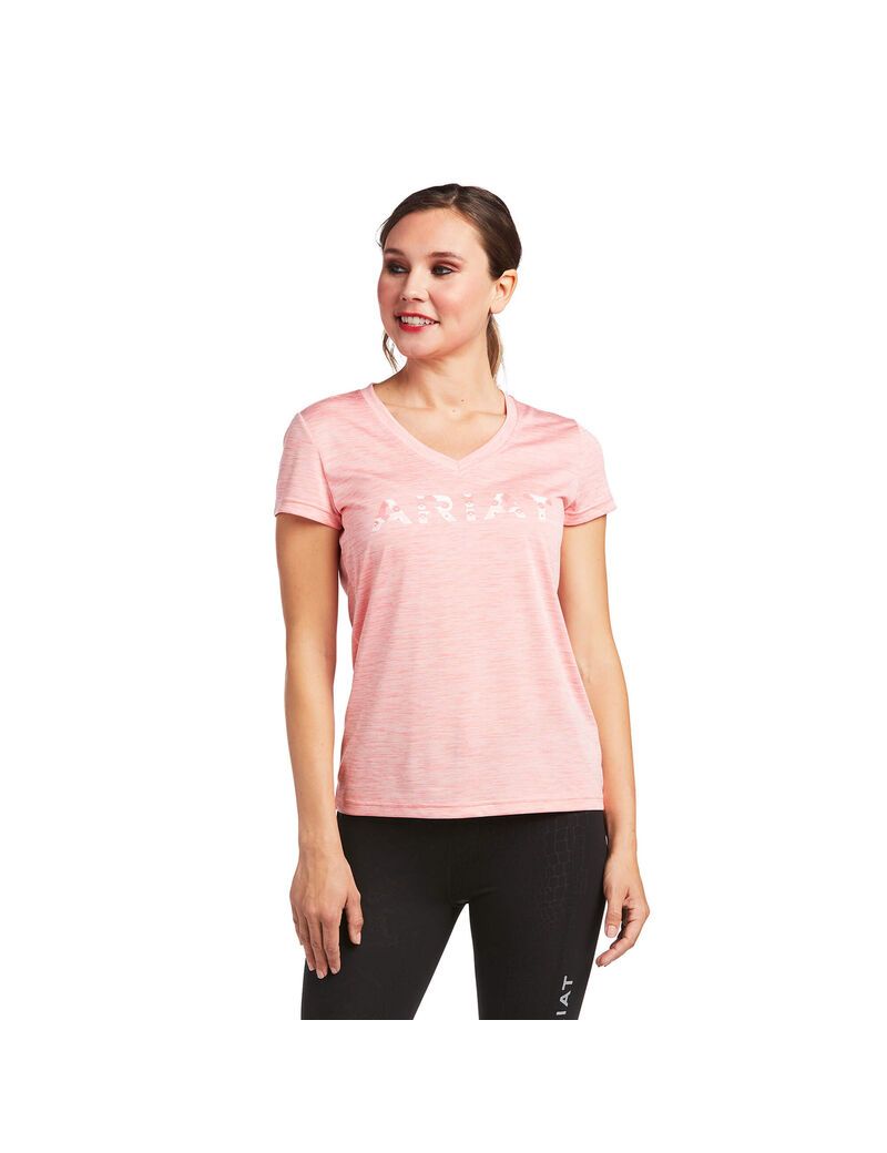 Tops Ariat Laguna Logo Mujer Coral | SNUG42079