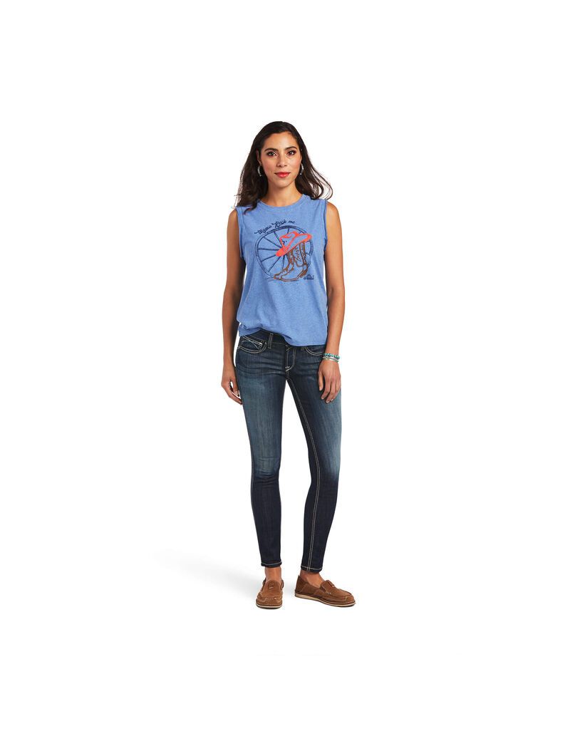 Tops Ariat Mama Tee Mujer Azules | ZUQN10237