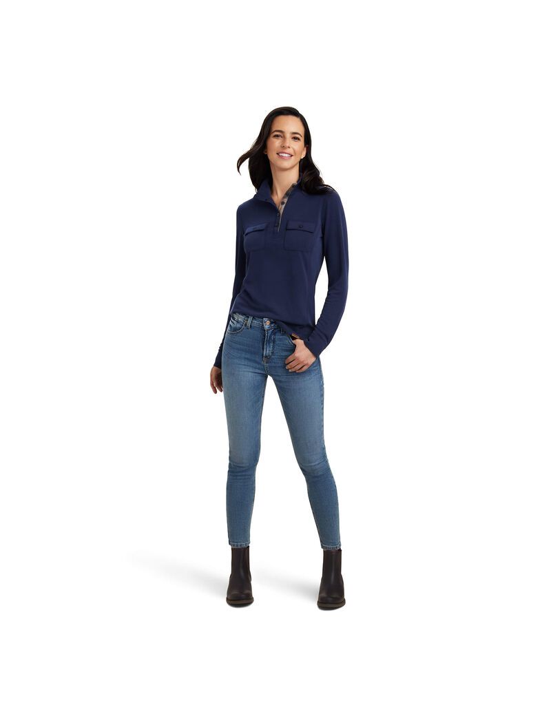 Tops Ariat Overbrook Mujer Azul Marino | JOZC67418