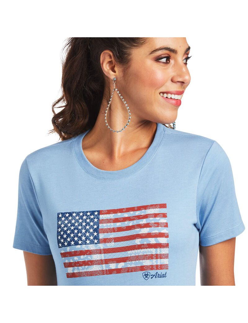 Tops Ariat Paisley Flag Mujer Azules | KIEF73086