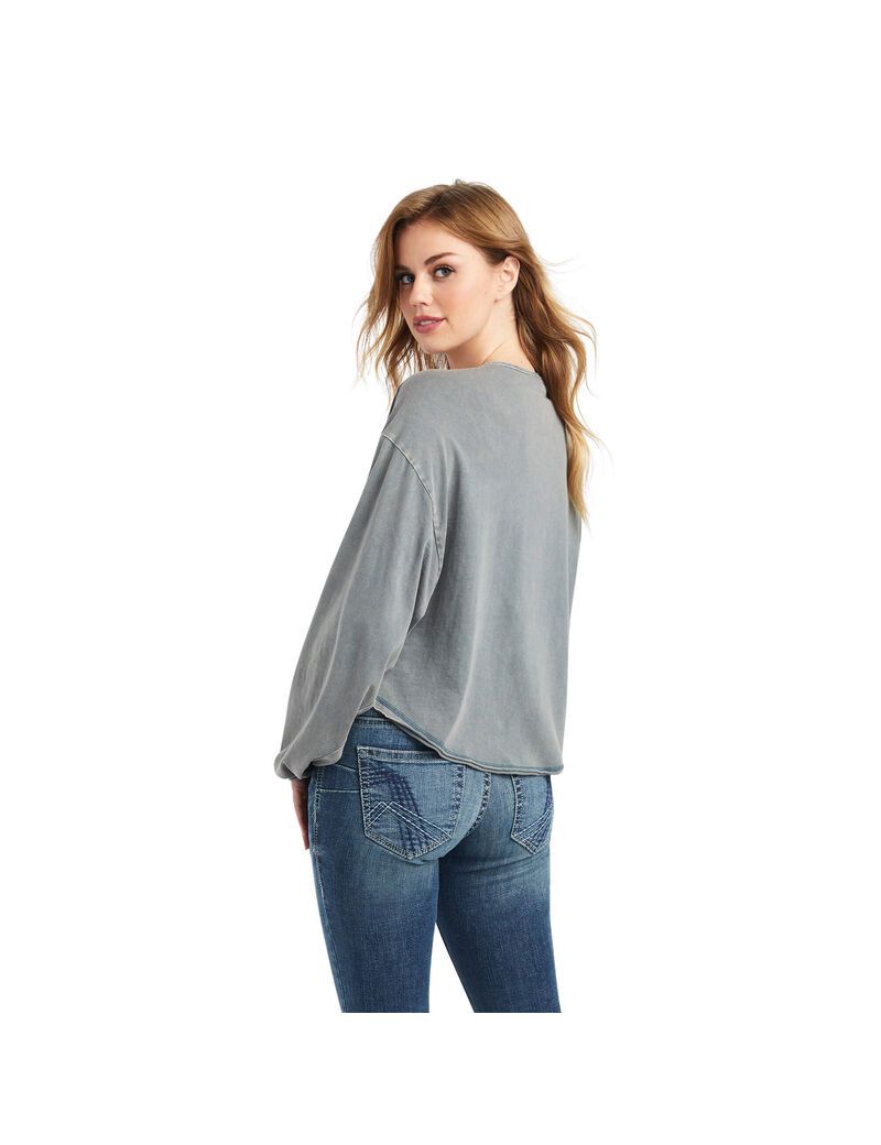 Tops Ariat Pinon Henley Mujer Azul Marino | YAPK62974