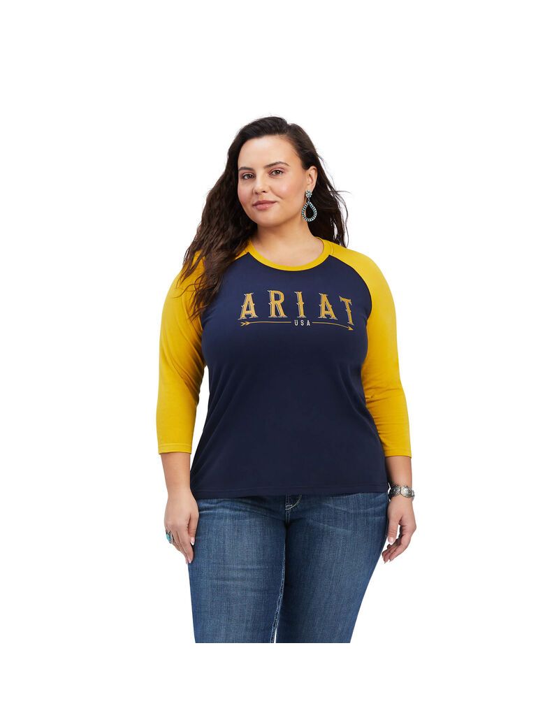 Tops Ariat REAL Arrow Classic Fit Mujer Azul Marino | FOSA74023