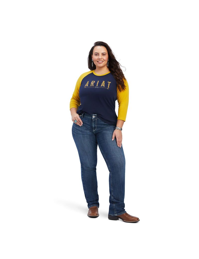 Tops Ariat REAL Arrow Classic Fit Mujer Azul Marino | FOSA74023