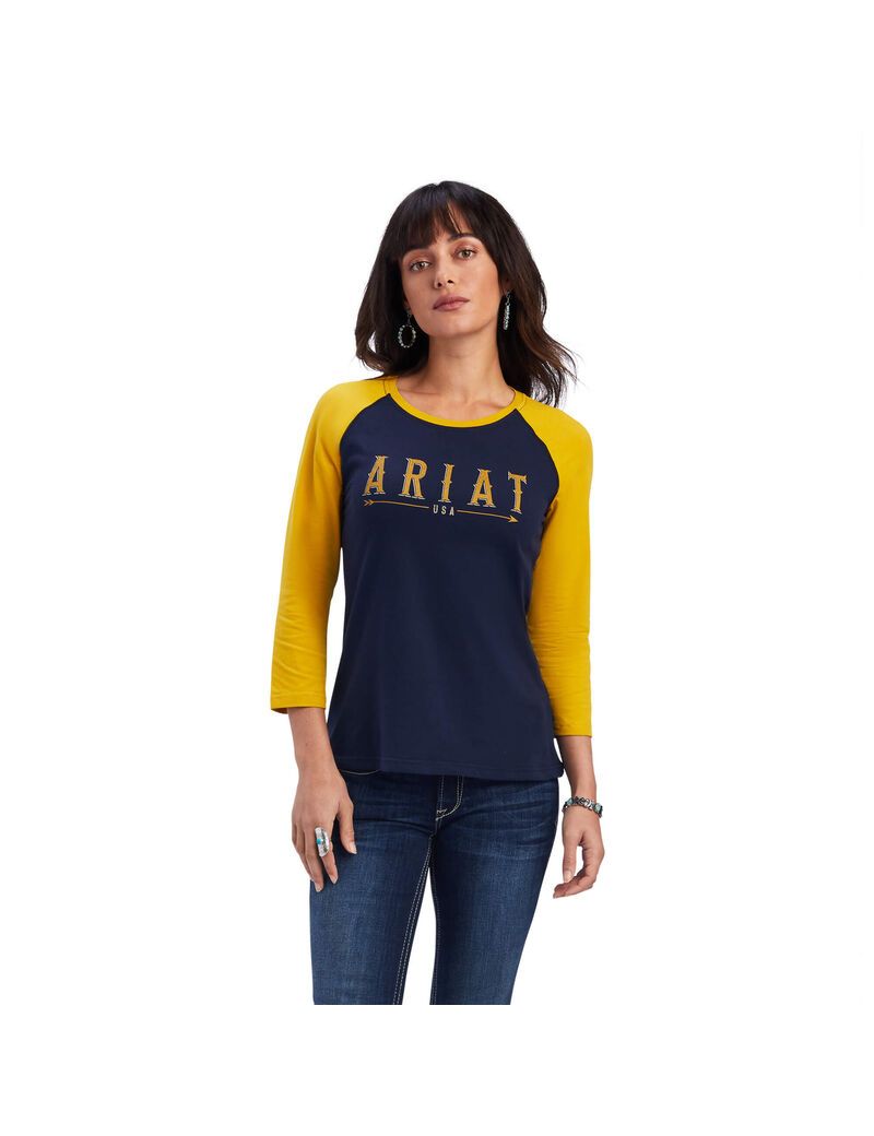 Tops Ariat REAL Arrow Classic Fit Mujer Azul Marino | FOSA74023