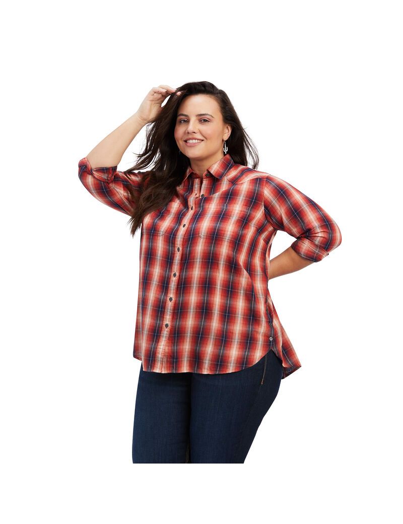 Tops Ariat REAL Billie Rae Mujer Naranjas | YMTU62518