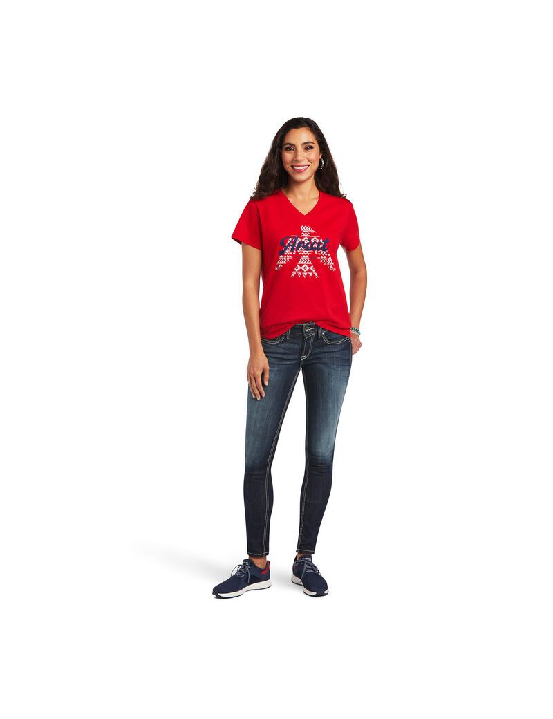 Tops Ariat REAL Firebird Tee Mujer Multicolor | TZMF04215