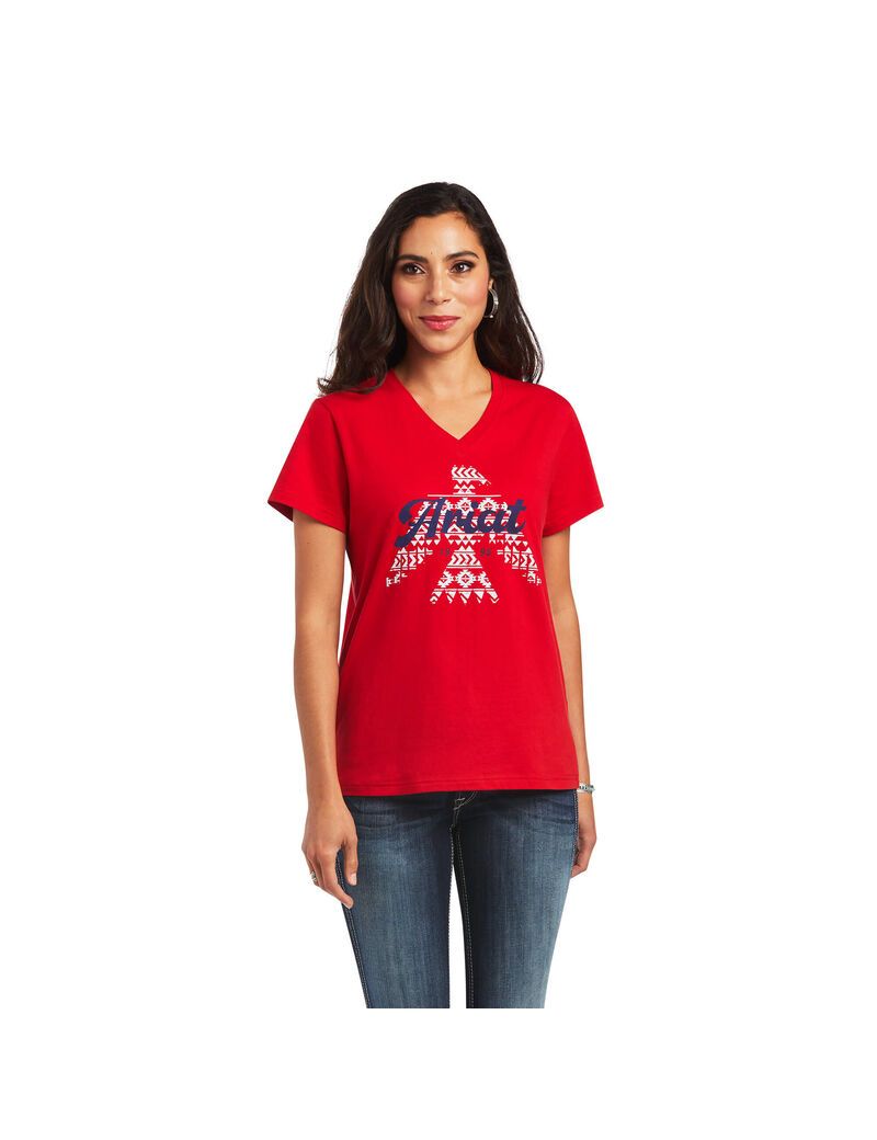 Tops Ariat REAL Firebird Tee Mujer Multicolor | TZMF04215