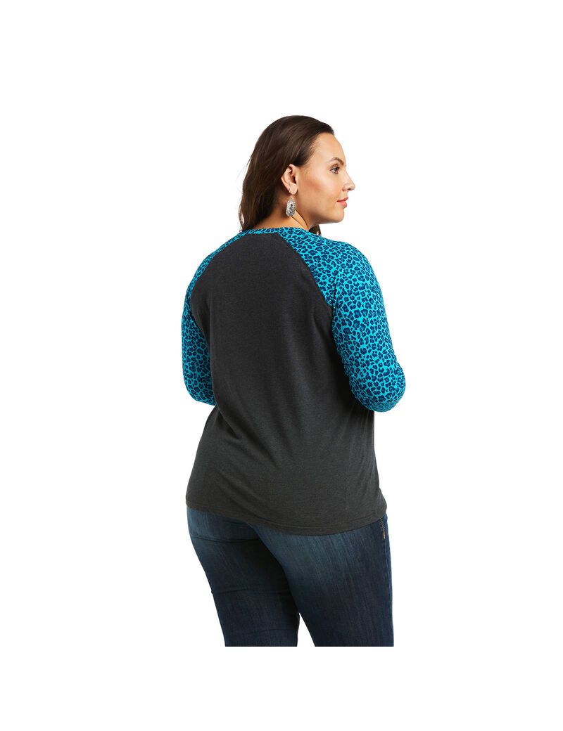 Tops Ariat REAL Freedom Mujer Gris Leopardo | QKPD85739