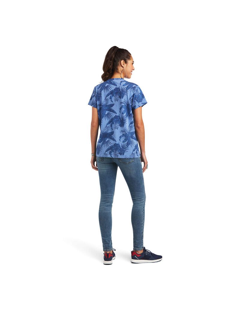 Tops Ariat REAL Island Tee Mujer Gris | NMUS83506