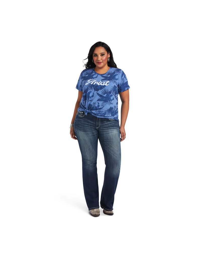 Tops Ariat REAL Island Tee Mujer Gris | NMUS83506