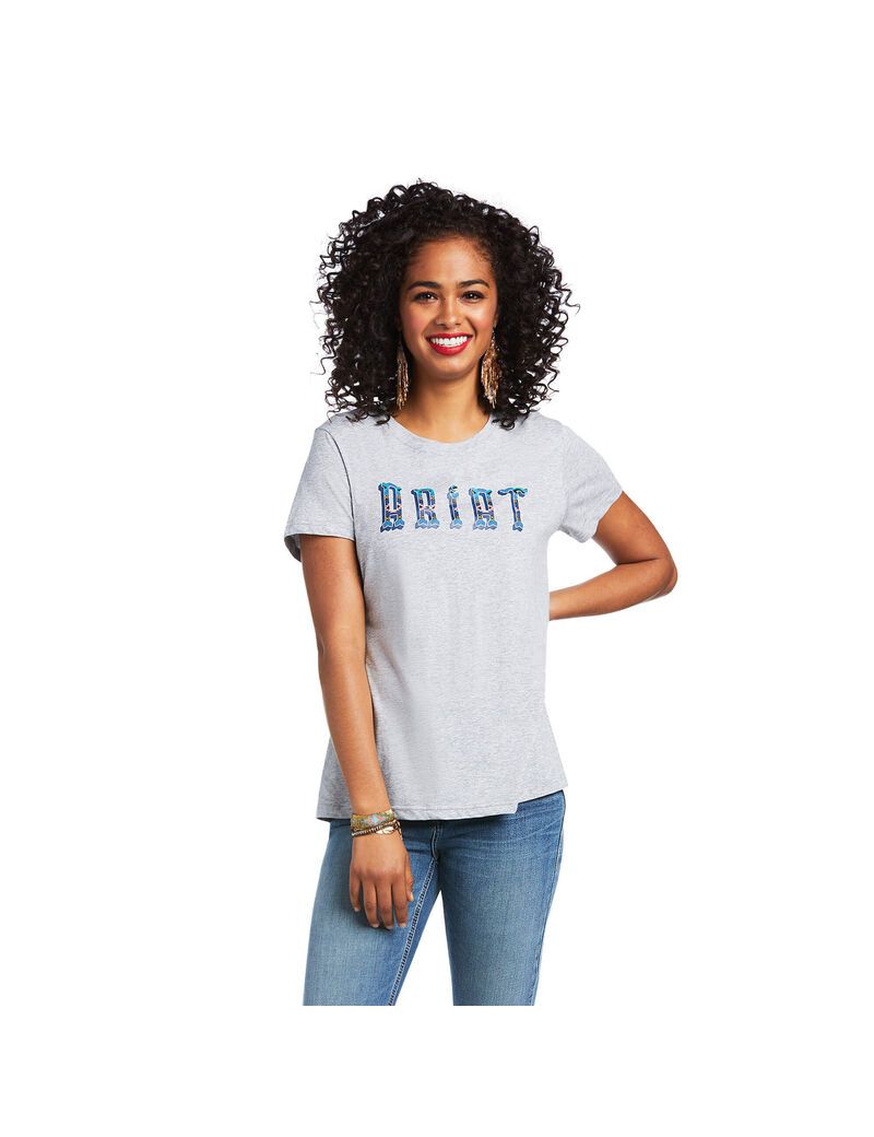 Tops Ariat REAL Kinship Tee Mujer Gris | ZNYT90874