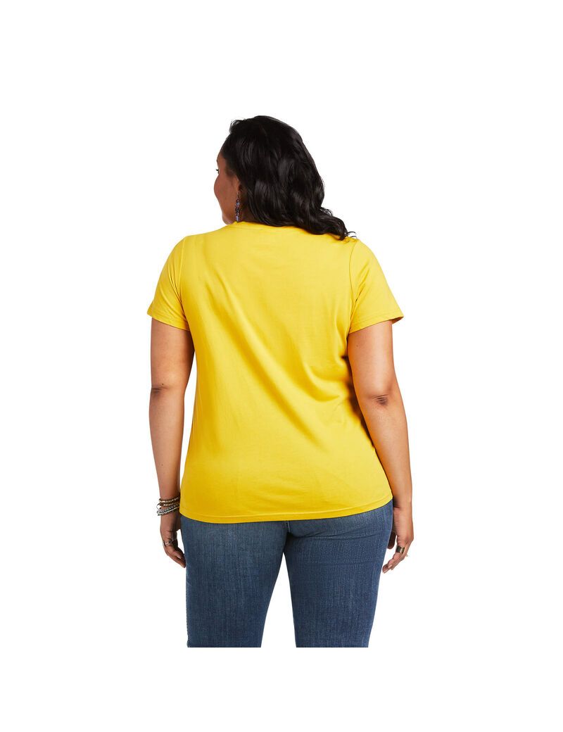 Tops Ariat REAL Kinship Tee Mujer Moutarde | JHUO49803