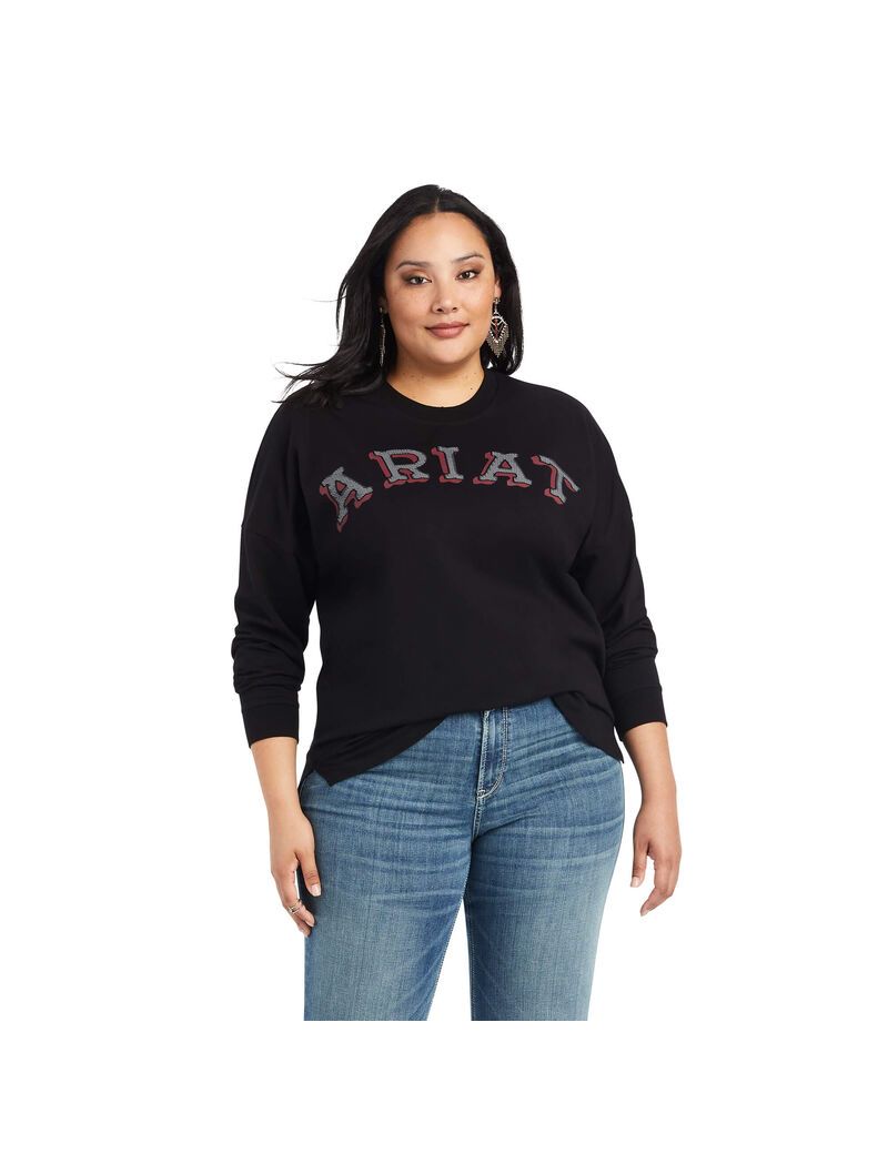 Tops Ariat REAL Oversized Mujer Negras | NQJT19428