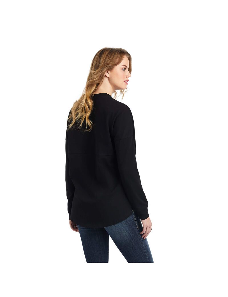 Tops Ariat REAL Oversized Mujer Negras | NQJT19428