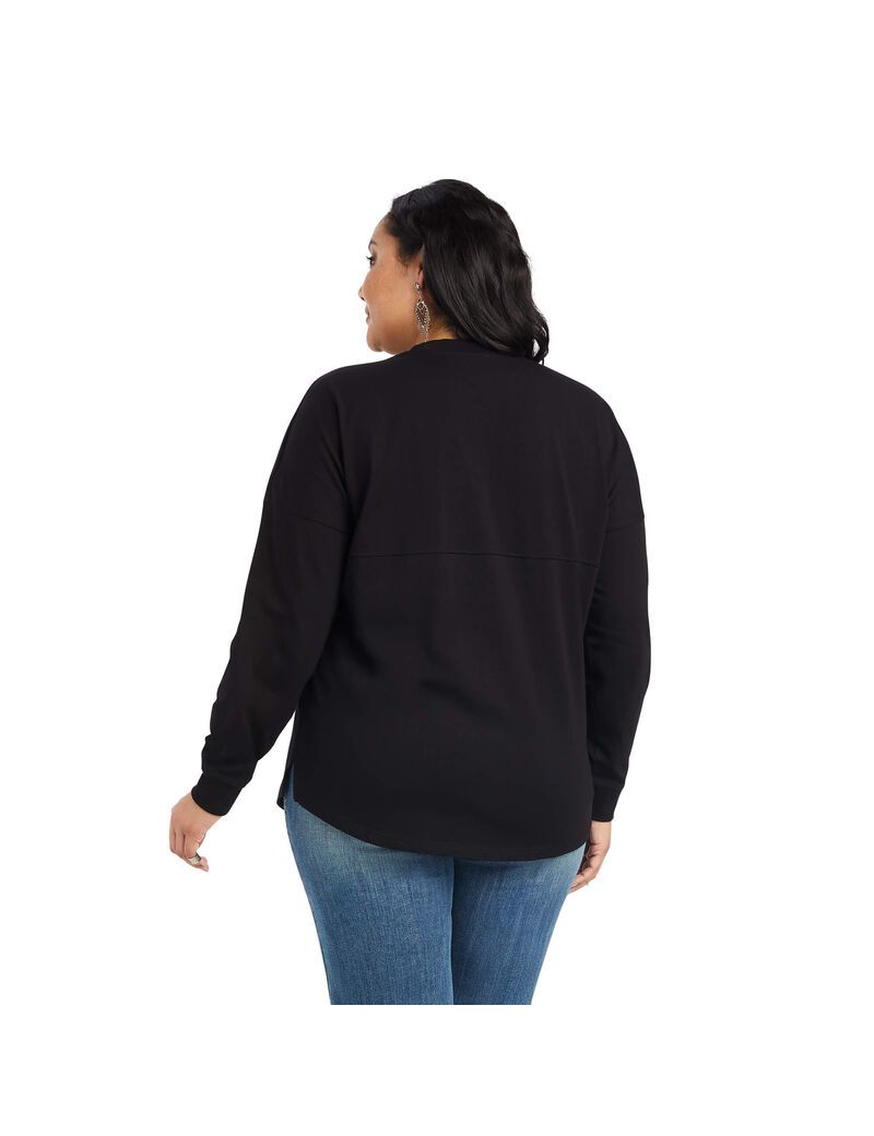 Tops Ariat REAL Oversized Mujer Negras | NQJT19428